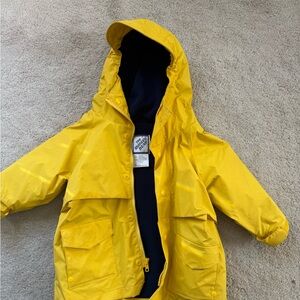 Yellow Rugged Bear Kids Rain Jacket with Hood